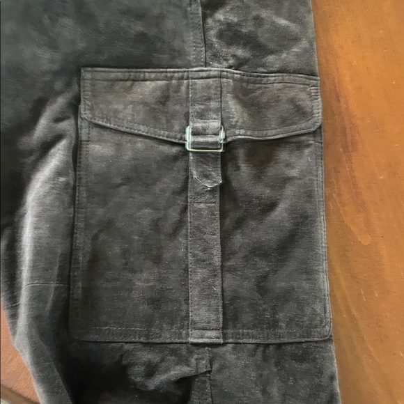 Danier Genuine Suede Cargo Pants Chocolate Brown Size 14 - Picture 4 of 6